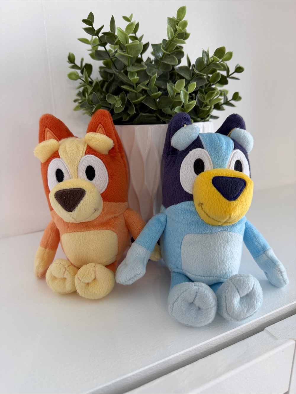 Lucy Plush Duo - Orange & Light Blue Cartoon Characters